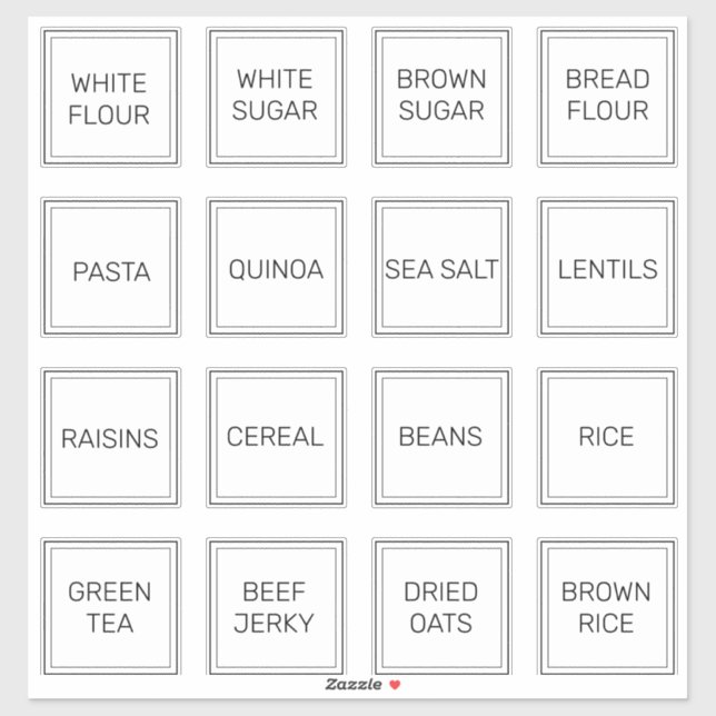 Custom Minimalist 16 White Square Stickers (Sheet)