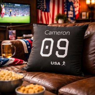 Custom Minimalist American Athlete Monochromatic  Cushion