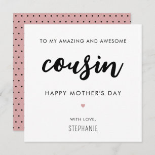Custom Minimalist and Modern Cousin Mother's Day Card