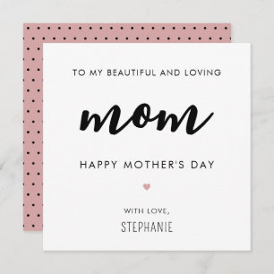 Custom Minimalist and Modern Mum Mother's Day Card