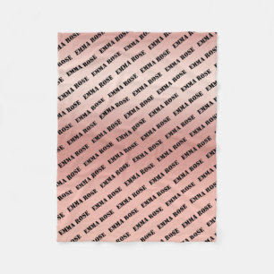 Custom Minimalist Baby Name Repeating Pattern Fleece Blanket