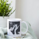 Custom Minimalist Black White Couple Photo Wedding Coffee Mug<br><div class="desc">Custom Minimalist Black White Couple Photo Wedding Coffee Mug</div>