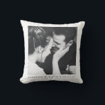 Custom Minimalist Black White Couple Photo Wedding Cushion<br><div class="desc">Custom Minimalist Black White Couple Photo Wedding Throw Pillow</div>