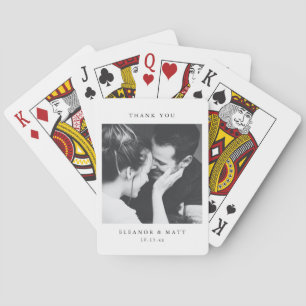 Custom Minimalist Black White Couple Photo Wedding Playing Cards