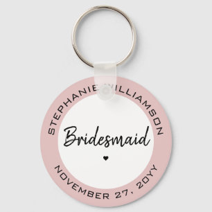 Custom Minimalist Bridesmaid Personalized Gift Key Ring