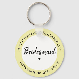 Custom Minimalist Bridesmaid Personalized Gift Key Ring