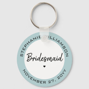 Custom Minimalist Bridesmaid Personalized Gift Key Ring