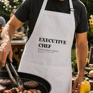 Custom Minimalist Chef Funny Cooking & BBQ Gift Standard Apron