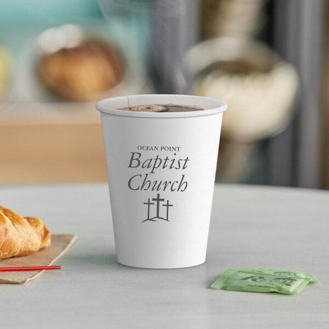 Custom Minimalist Church Branding  Paper Cups (Creator Uploaded)