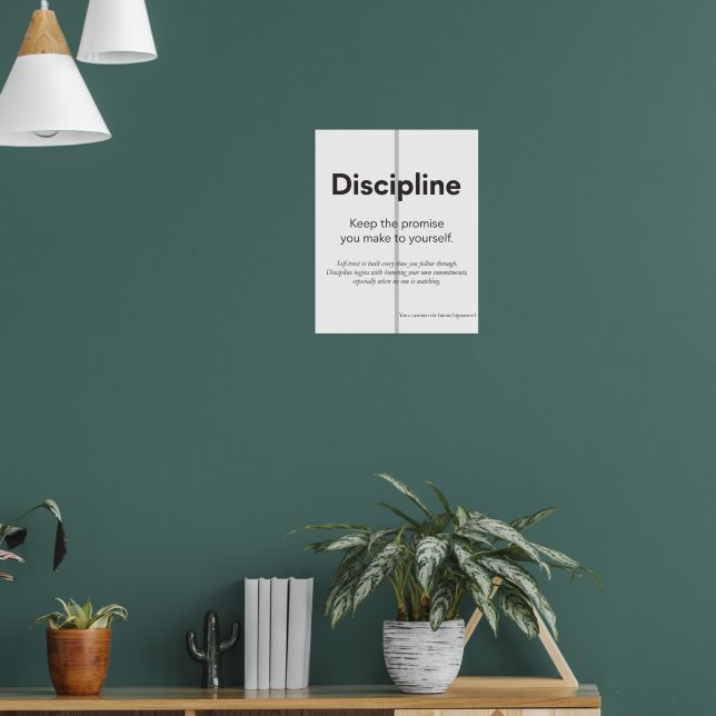 Custom Minimalist Discipline Motivational Poster (Living Room 1)