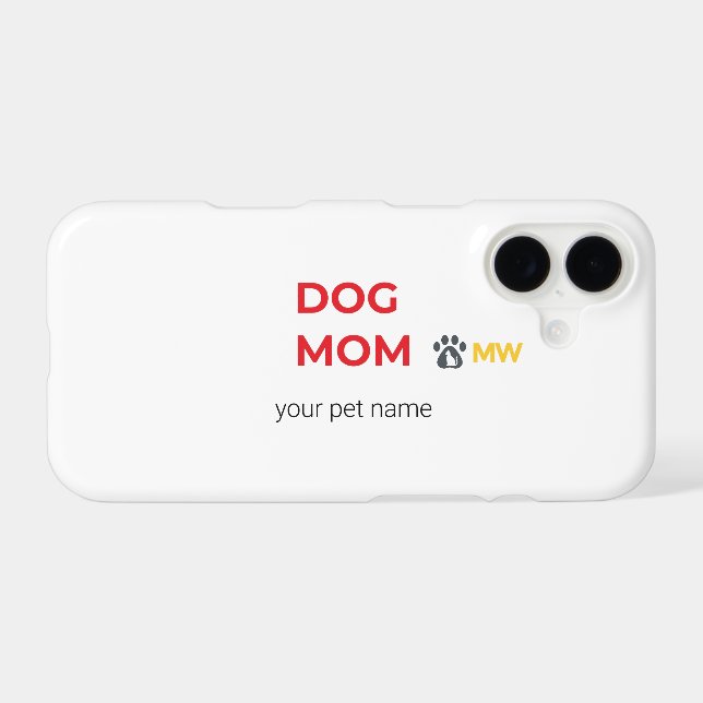 Custom Minimalist Dog Mom iPhone Case – Personaliz (Back (Horizontal))