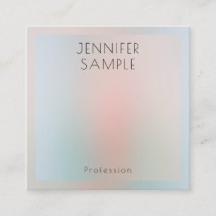 Custom Minimalist Elegant Pastel Colours Template Square Business Card