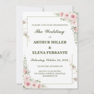 Custom Minimalist Elegant Wedding Invitation Card