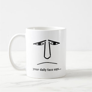 Custom Minimalist Expression Design Man Face Coffee Mug