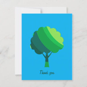 Custom Minimalist Geometric Modern Green Tree Postcard