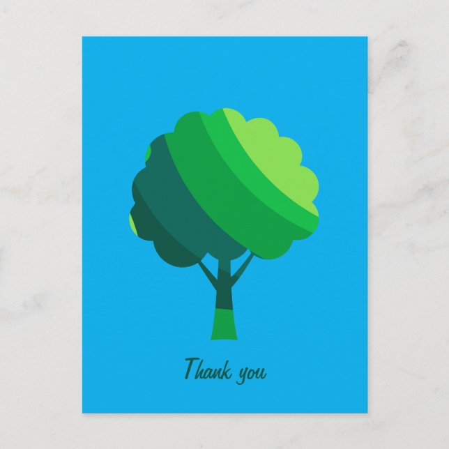 Custom Minimalist Geometric Modern Green Tree    Postcard (Front)