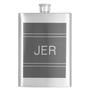 Custom Minimalist Initials Hip Flask