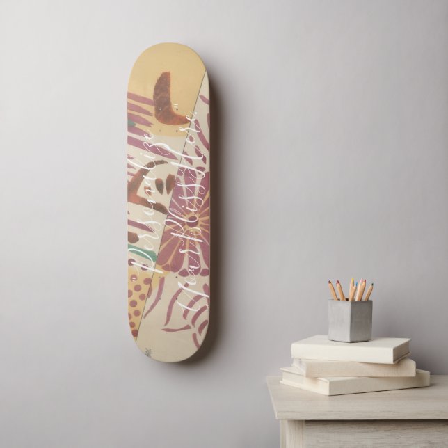 CUSTOM Minimalist Japanese Hagoita Pattern Print Skateboard (Wall Art)