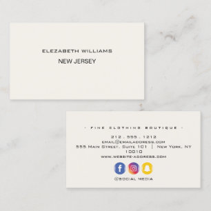 Custom Minimalist Luxury Boutique Ivory Business Card
