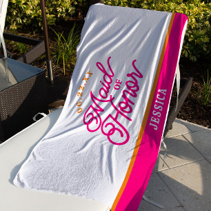 Custom Minimalist Maid of Honour Beach Towel