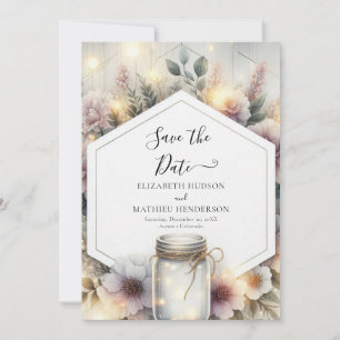 Custom Minimalist Mason Jar Wedding Save The Date