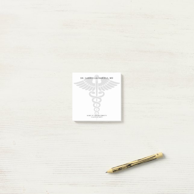 Custom Minimalist Medical School Doctor Graduation Post-it Notes (On Desk)