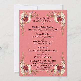 Custom Minimalist Memorial Invitation Card