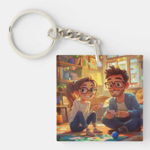 Custom Minimalist Modern Chic Personalised photo Key Ring