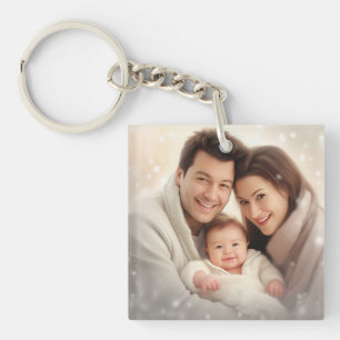 Custom Minimalist Modern Chic Personalised photo Key Ring