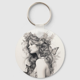 Custom Minimalist Modern Chic Personalised photo Key Ring