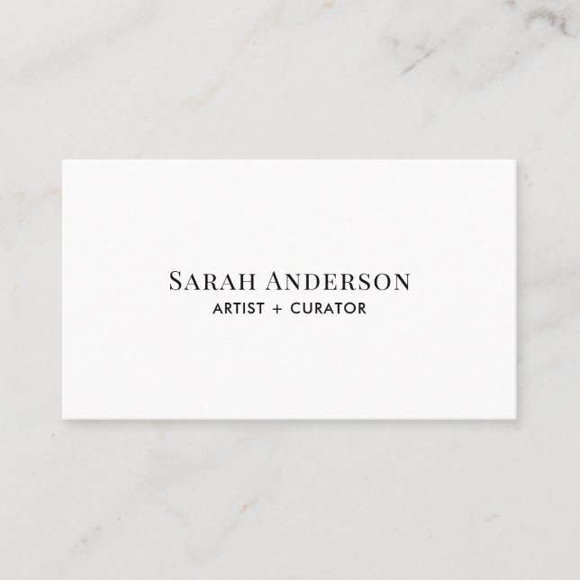 Custom Minimalist Modern Typography Business Card (Front)