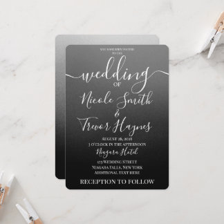 Custom Minimalist Ombré Fade Wedding Invitation