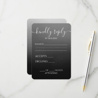 Custom Minimalist Ombré Fade Wedding RSVP Card