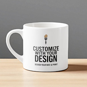 Custom Minimalist Personalised Company Branded  Espresso Cup