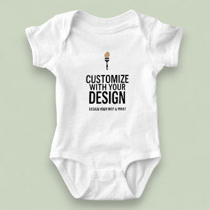 Custom Minimalist Personalized Company Branded Baby Bodysuit