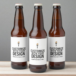 Custom Minimalist Personalized Company Branded  Beer Bottle Label