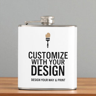 Custom Minimalist Personalized Company Branded Hip Flask