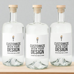 Custom Minimalist Personalized Company Branded  Liquor Bottle Label