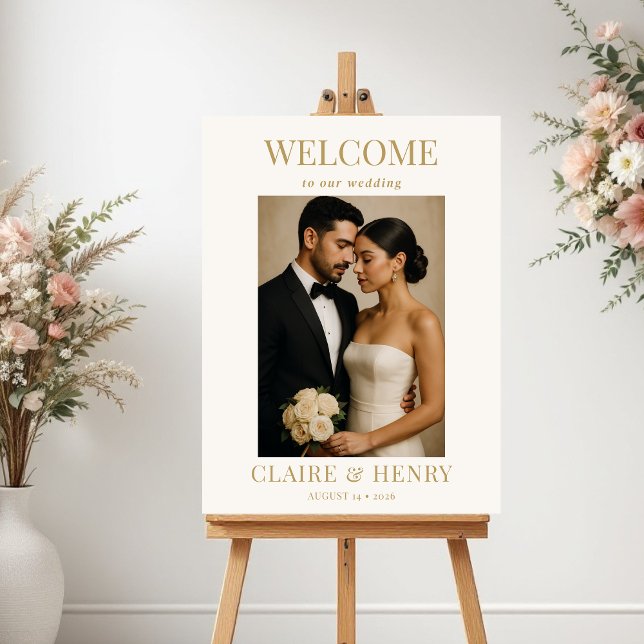 Custom Minimalist Photo Modern Wedding Welcome  Poster (Creator Uploaded)