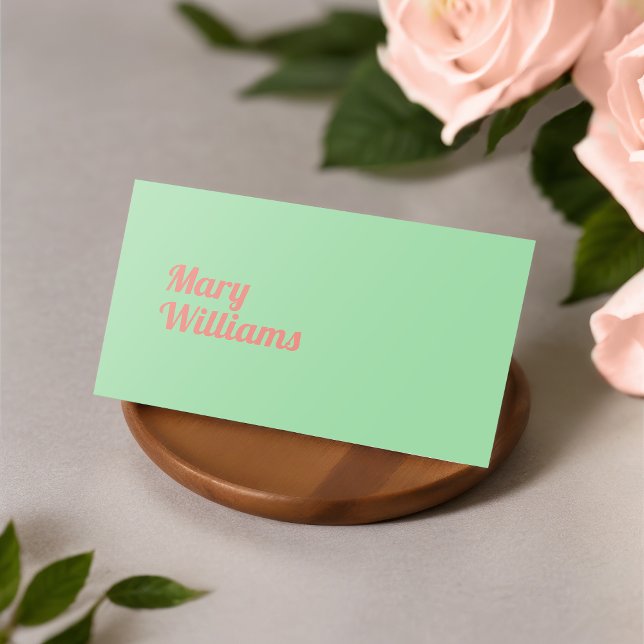 Custom Minimalist Plain Green Ash  Business Card (Creator Uploaded)