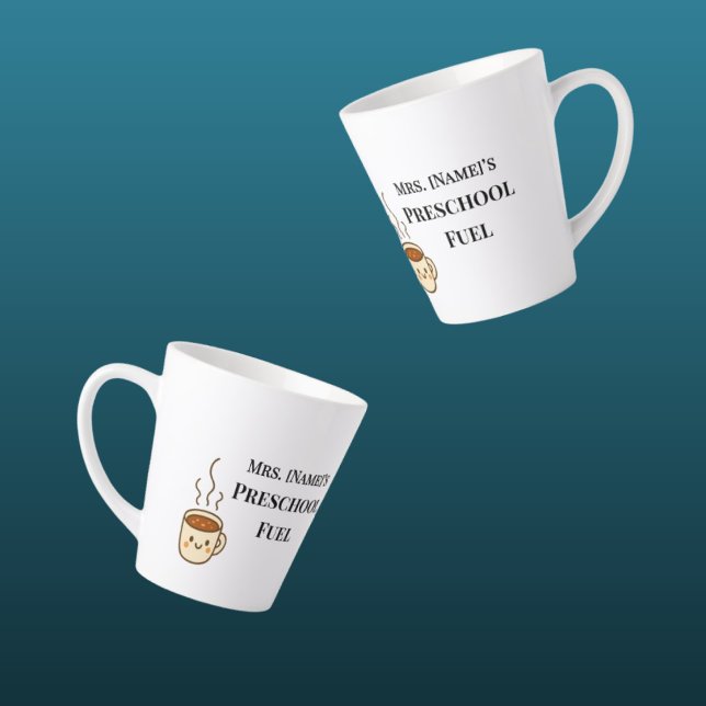 Custom Minimalist Preschool Teacher Latte Mug (Creator Uploaded)