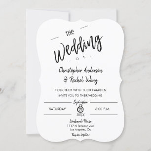 Custom Minimalist Script The Wedding of Invitation
