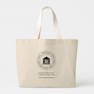 Custom Minimalist Simple Business Logo Promotional Large Tote Bag