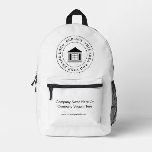 Custom Minimalist Simple Business Logo Promotional Printed Backpack