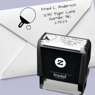 Custom Minimalist Table Tennis Return Address Self-inking Stamp