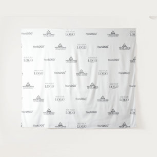 Custom Minimalist Three Logo Corporate Backdrop Tapestry