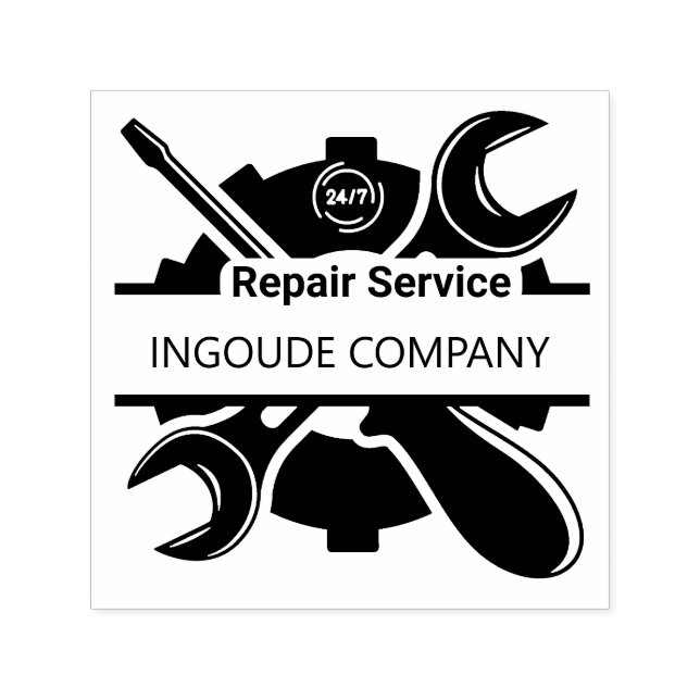 Custom Minimalist Tools  Bold Car Repair Service Self-inking Stamp (Design)