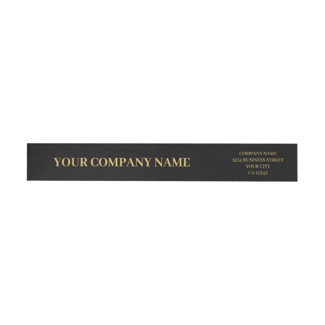 Custom Minimalist Trendy Black & Gold Business Wrap Around Label (Individual)