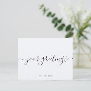 Custom Minimalist White Universal Greetings Postcard