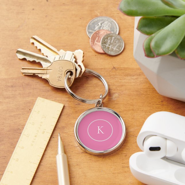 Custom minimalistic monogram key ring (Desk)